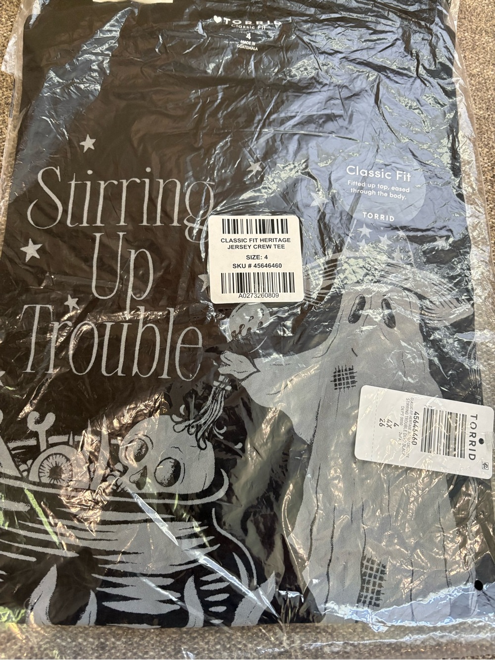NWT Torrid Classic Heritage Jersey Crew ‘Stirring up Trouble’ Crew Tee 👻 - Picture 6 of 6